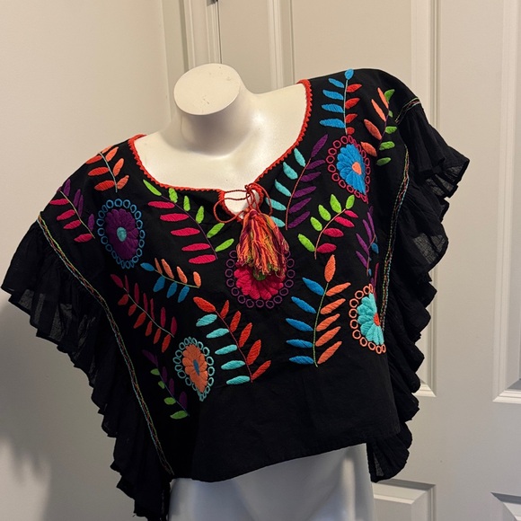 Tops - Vibrant Multicolor Embroidered Blouse
